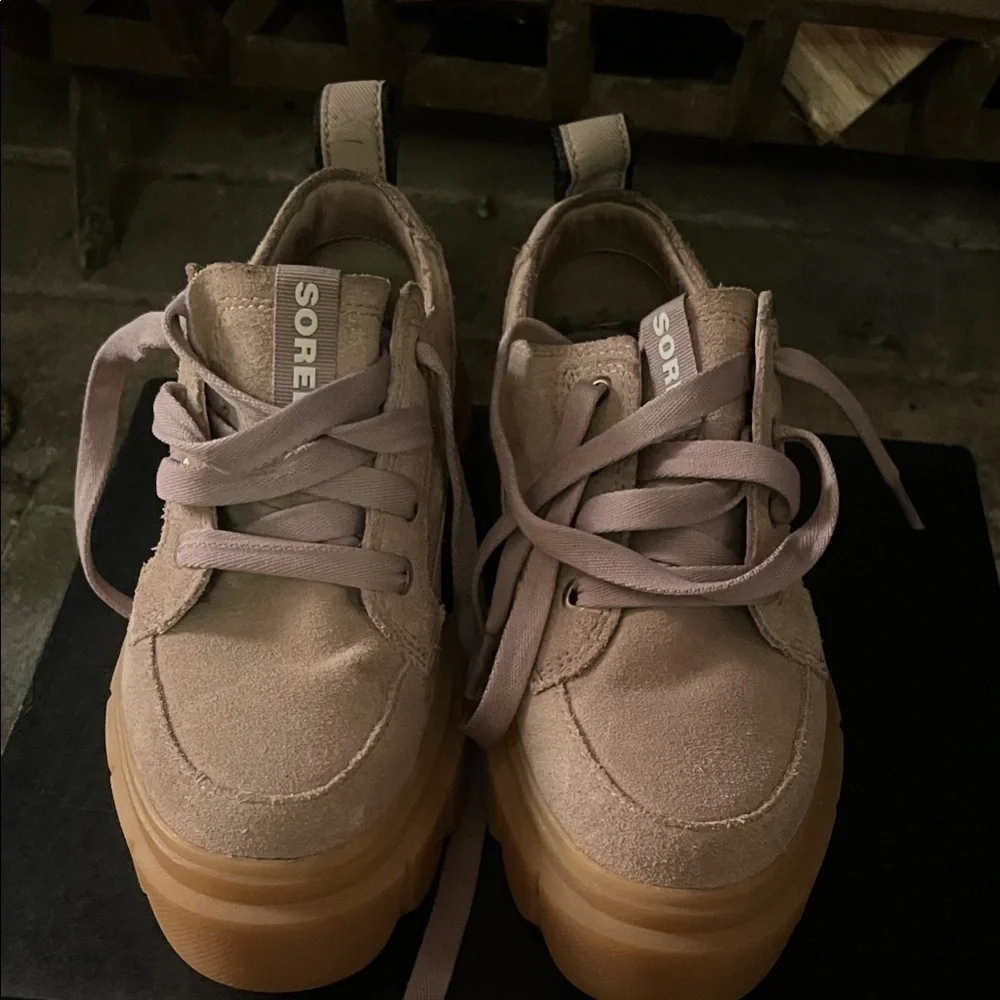 Sorel Caribou X Women's Platform Shoes - Taupe and Sea Salt